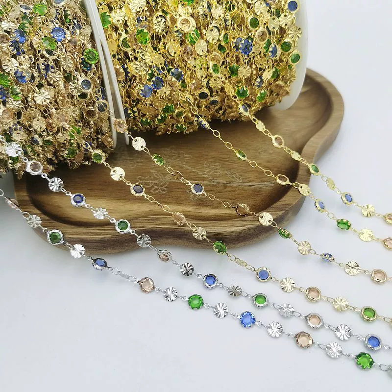 Flashing copper chain handmade, accessory, accessories, 6mm, wholesale