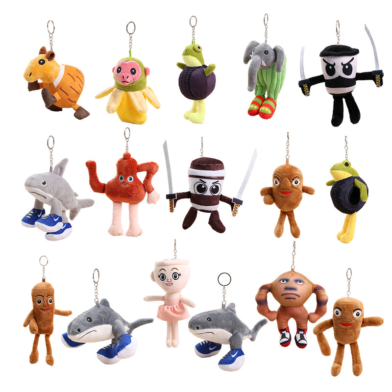 Cross-Border Popular Ai American Mountain and Sea Classic Monster Toy Tung Tungsahur Shark Funny Wooden Stick Man Doll