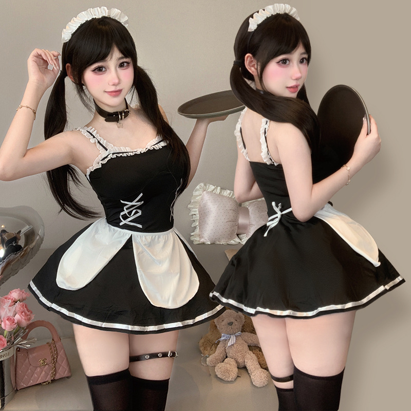 섹시한 섹시 란제리 메이드 순수한 욕망 작은 가슴 유니폼 드레스 메이드 슈트 유혹 잠옷 열정 2720