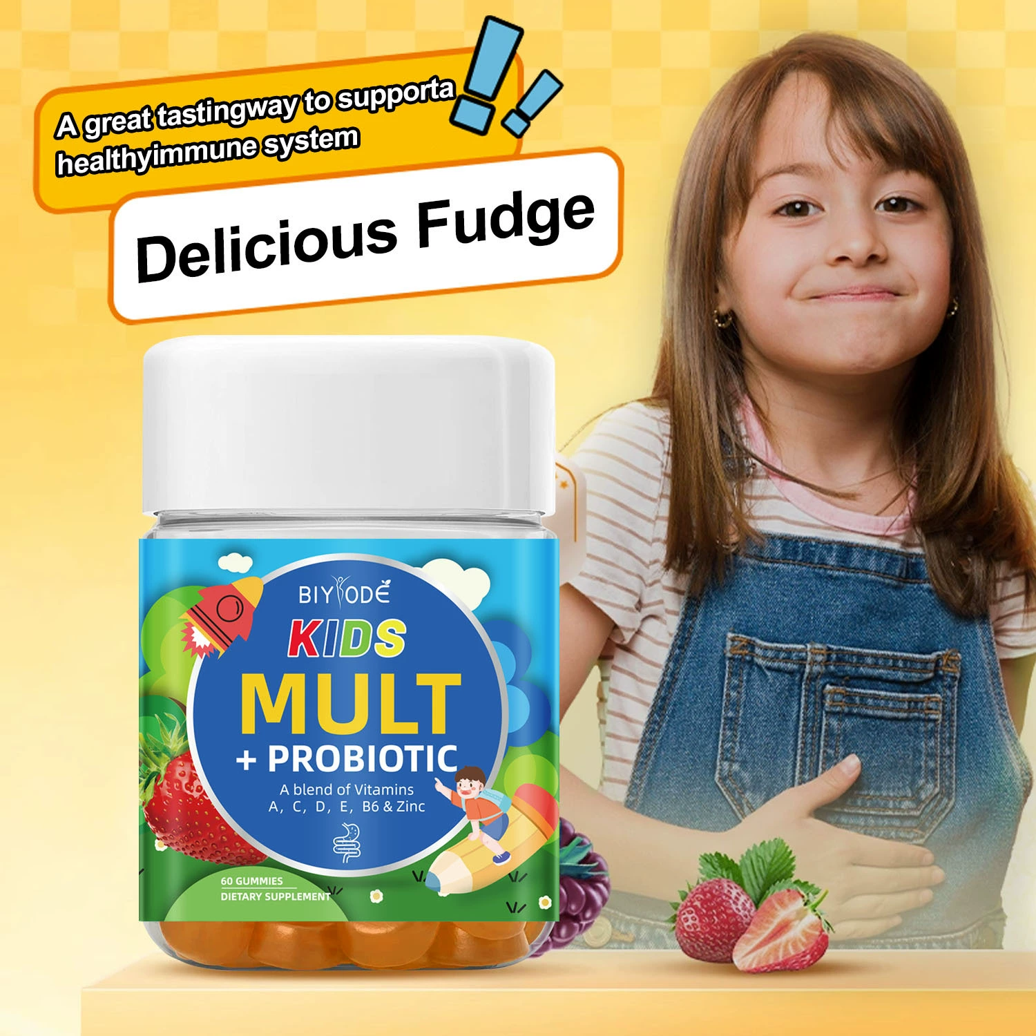 Детские пробиотики помадки Kids Probiotics gummies Витамины трансграничный завод спот сэндвич