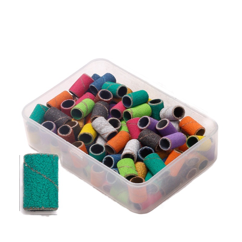 Transfronterizo nuevo clavo cabeza de molienda anillo de arena máquina de pulir eléctrica clavo anillo de molienda negro y blanco multi-color caja de montaje cojinete