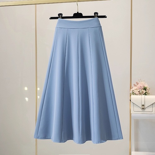 Hip-covering slimming suit skirt for women summer 2024 new high-waisted a-line skirt pear-shaped body mid-length skirt