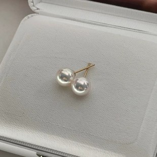 Japanese natural seawater pearl earrings akoya comparable to the sky girl earrings aurora simple everyday all-match round