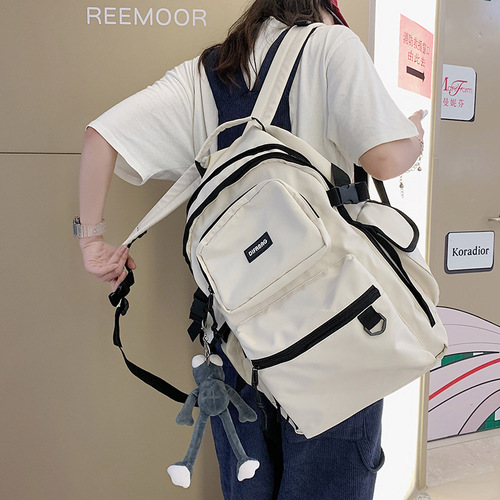  New School Bags for Women Korean Version High School College Students Computer Backpacks Junior High School Students Large Capacity Travel Backpacks for Men
