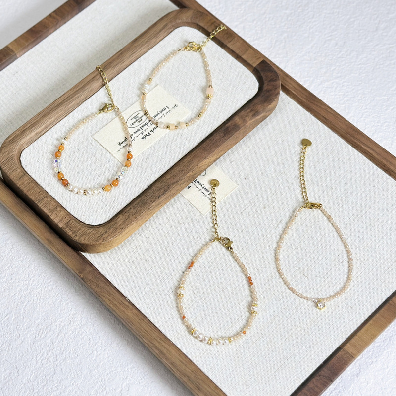 Korean Style Super Fairy Freshwater Pearl Zircon Bracelet for Women Niche Design Crystal Beaded Bracelet Simple and Versatile Hand Jewelry for Women