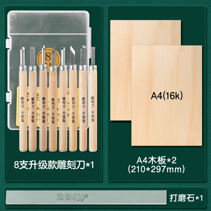 版画工具全套初学者胶板画木版画材料包木刻刀油墨木蘑菇新手套装|undefined