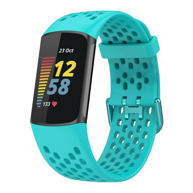 Correa de silicona transpirable para Fitbit Charge 6/5 Sports Bracelet xDfind