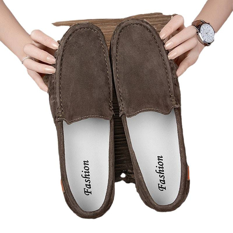 Transfronterizos chatarra Hot Bean zapatos de cuero de hombre esmerizado zapatos de cuero casuales zapatos perezosos con suela suave coreana tendencia británica