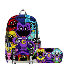 3D新品smiling critters恐怖波比微笑动物书包背包双肩双层笔袋