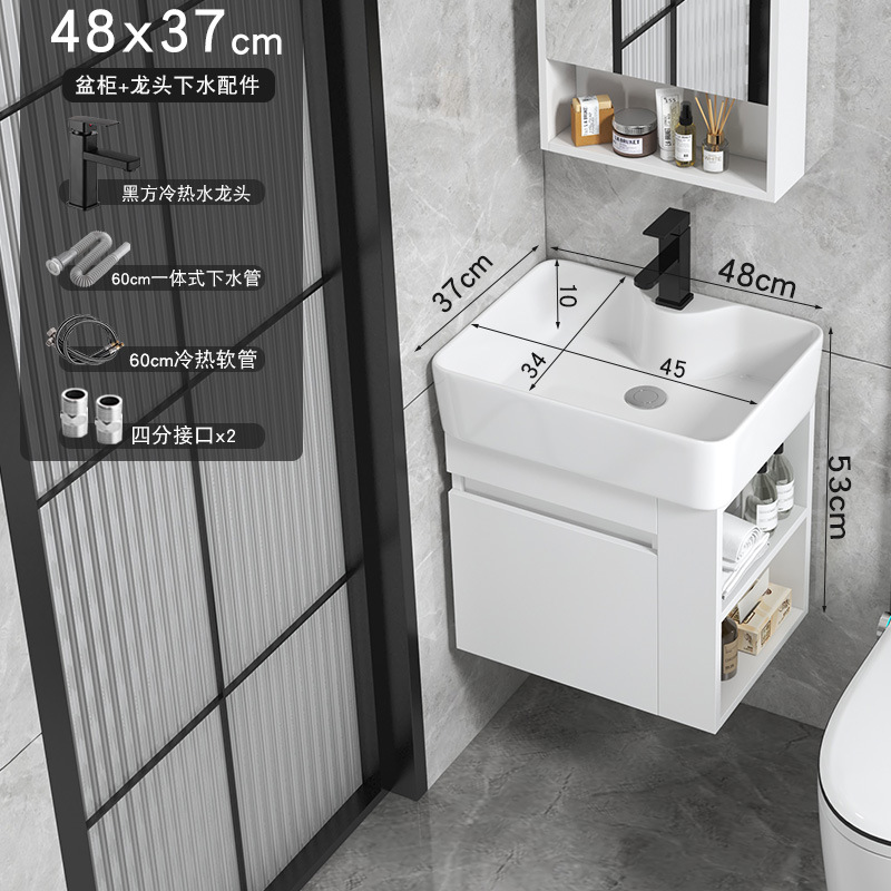 Cajón tipo pared tipo casa pequeña almacenado lateral gabinete de baño cerámica todo en un lavabo gabinete combinación lavabo de cara lavabo