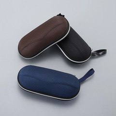 122小網格太陽鏡盒可印logo全框架手工抗壓EVA拉鏈盒眼鏡盒