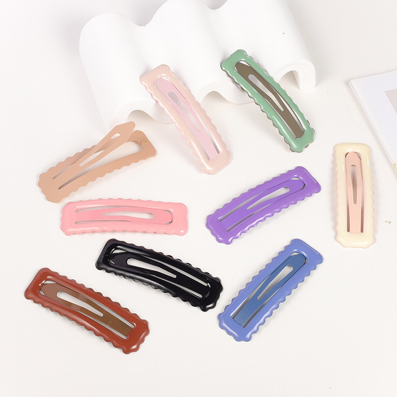 Creamy square wavy cute universal bangs, hairgrip, gradient