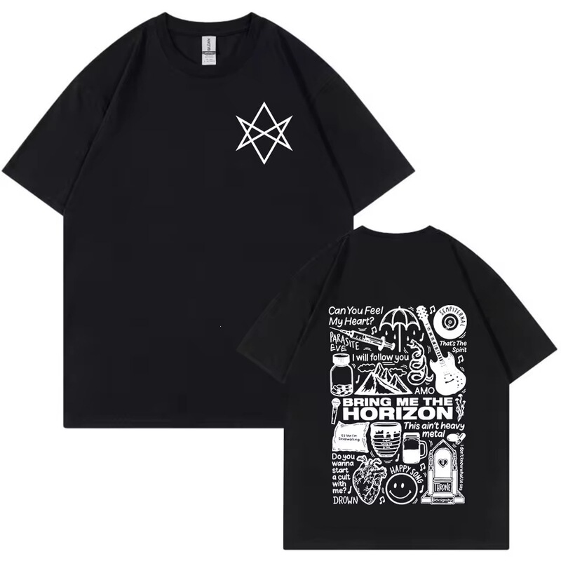 Summer Trend: Bmth Brings Me the Horizon Metal Band Merchandise T-Shirt, a Casual and Versatile Short-Sleeve Shirt for Both Men and Women