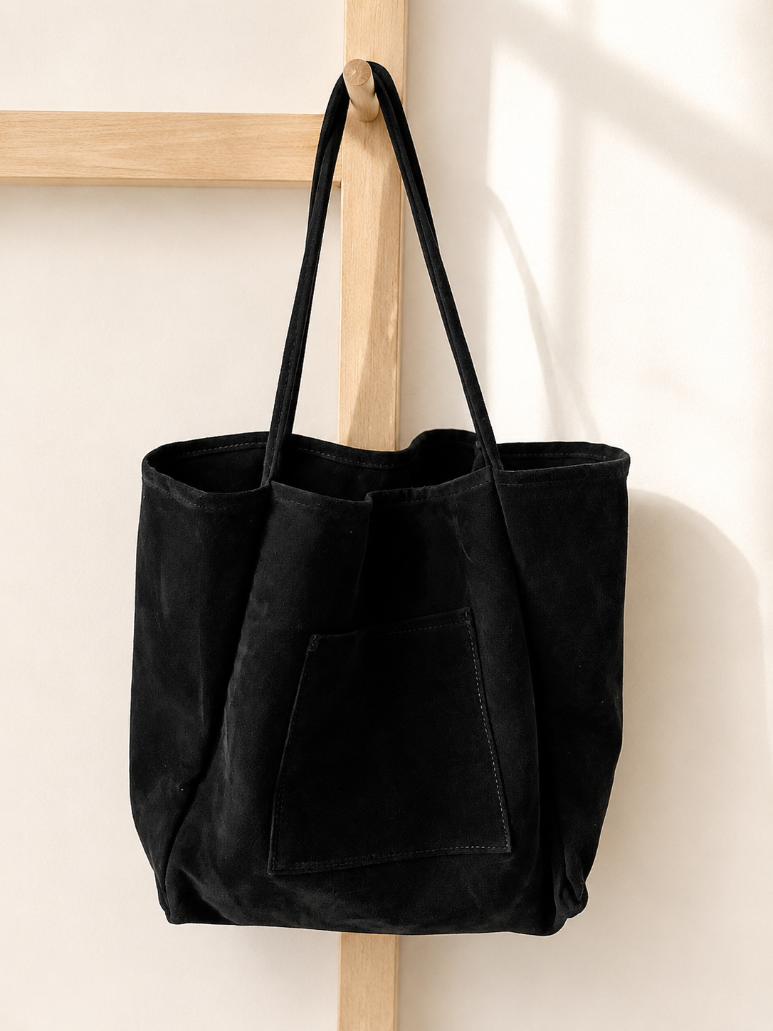 Großvolumige Schultasche aus Veloursleder in Herbst-Winter-Kollektion, Lazy-Style-Design, vielseitig kombinierbar, Handtasche mit großem Fassungsvermögen für Studentinnen und zum Einkaufen