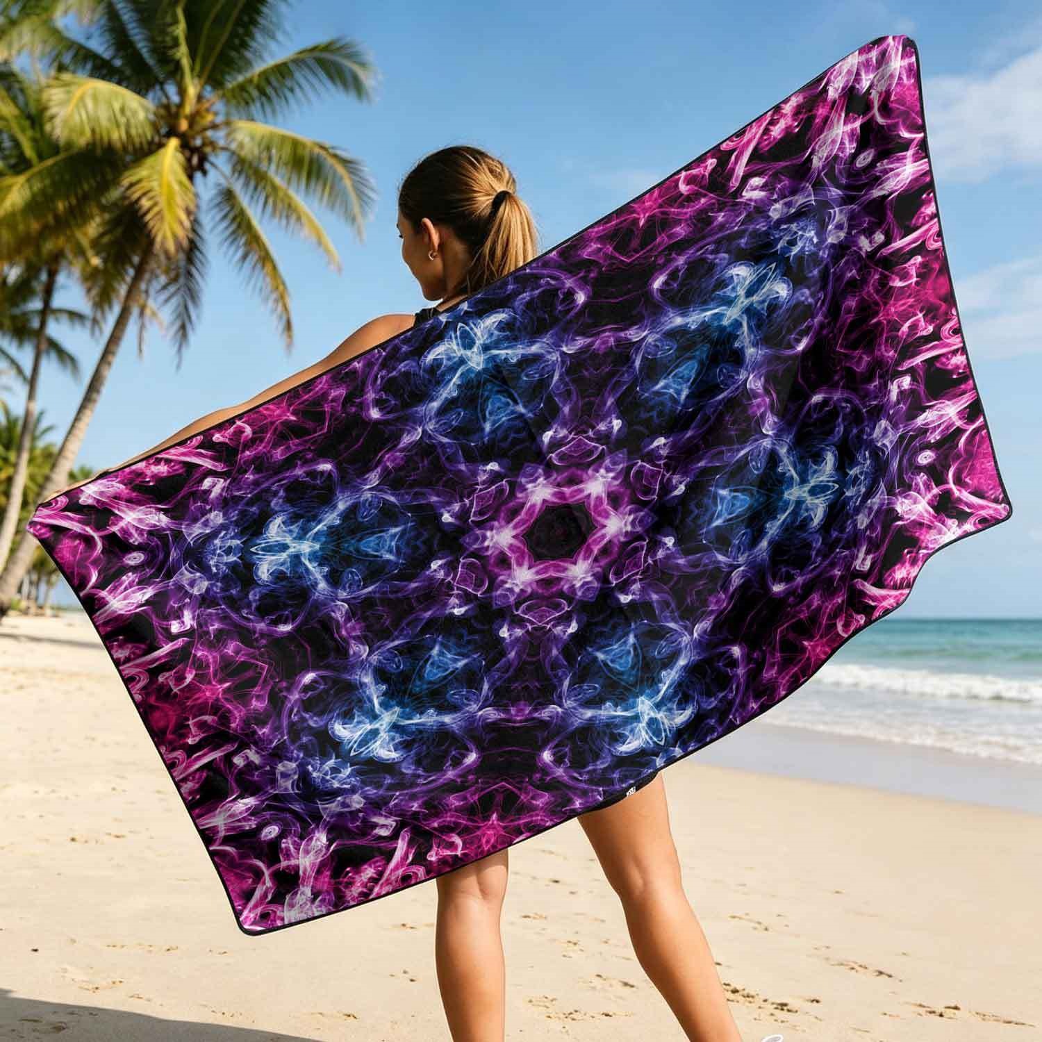 Geometric Bath Towel Car Seat Cover 2-in-1 Microfiber Outdoor Beach Car Dual-Use Universal Seat Cushion