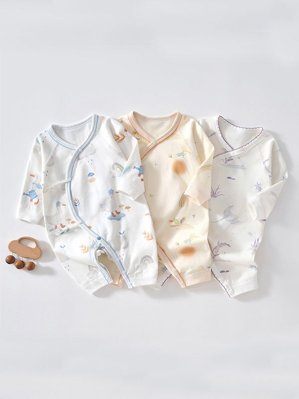 Ropa para bebés recién nacidos, pelele sin costuras de algodón puro, ropa estilo monje para bebés de primavera y otoño, mono para bebés