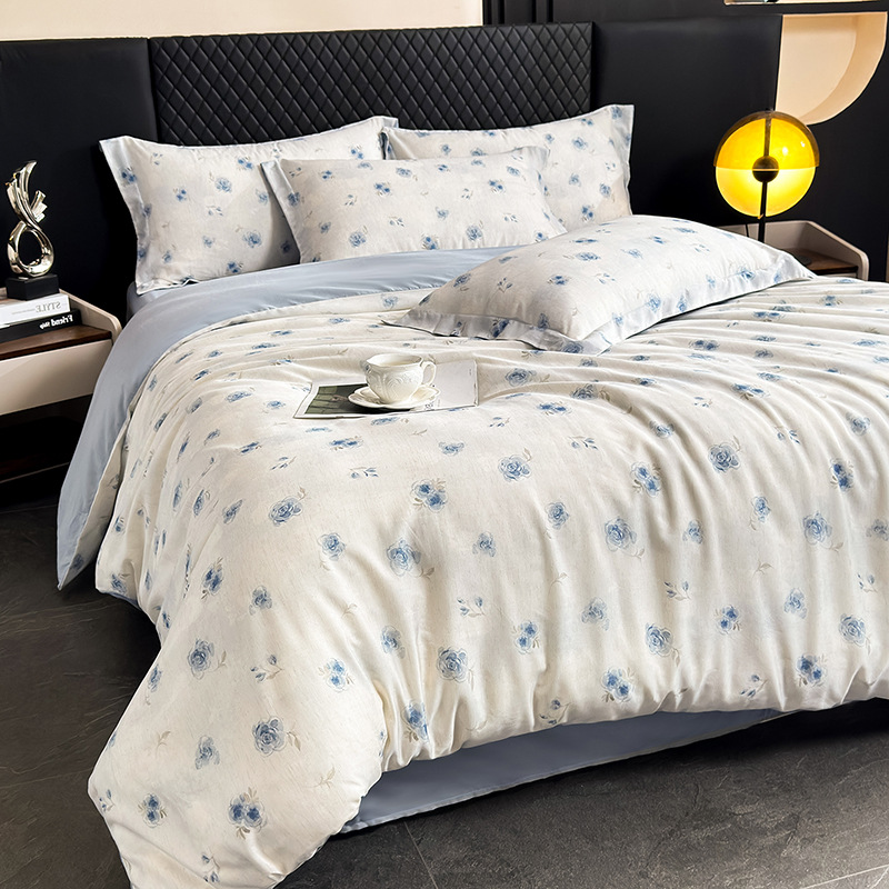 Summer Ice Silk Duvet Cover Set, Breathable Lyocell Bedding_voghion.com