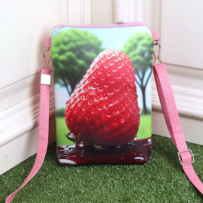 Double pull shoulder bag strawberry