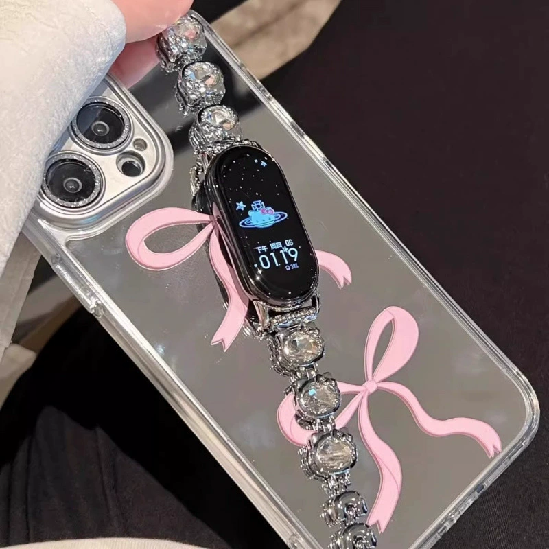 Подходящий ремешок для Katie Cat Flash Diamond Xiaomi Band 9NFC8 Metal New 9pro8 Strap Redmi 54 Huawei 98 наручный браслет