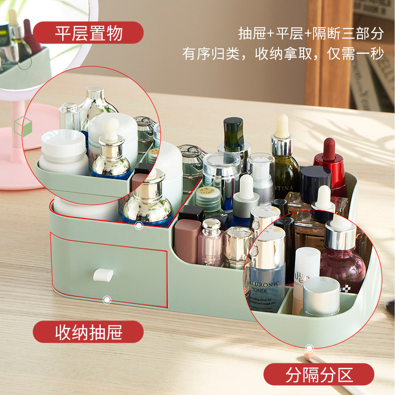 Caja de almacenamiento de cosméticos tocador cuidado de la piel caja de almacenamiento de escritorio simple lápiz labial máscara caja de cosméticos rack de almacenamiento