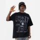 Lanhai Men's 260G High Street Retro vintage Printing 2025 Spring/Summer New Fashion Brand Short Sleeve T-shirt Men's Loose