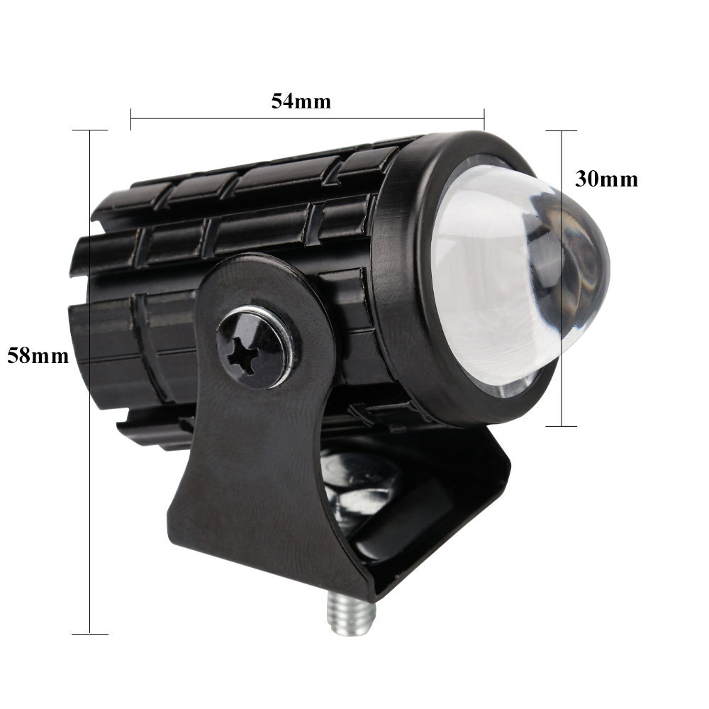 Hot-Selling Motorcycle Headlight Spotlight 8-80V White and Yellow Dual-Color Waterproof Small Cannon Electric Vehicle High-Brightness High-Beam Light