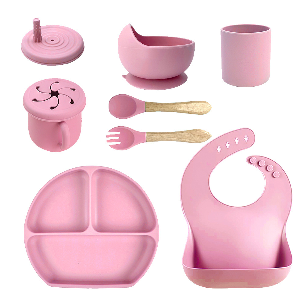 Cuenco de alimentos complementarios para bebés, vajilla de silicona, plato de entrenamiento sonriente, plato de ventosa grande, comida de silicona para niños