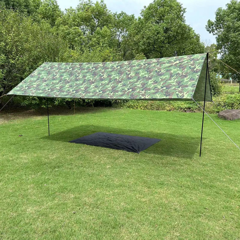 Camouflage canopy, rainproof multifunctional sunshade tent, outdoor ground cloth, essential for travel, convenient foldable canopy for outdoor use