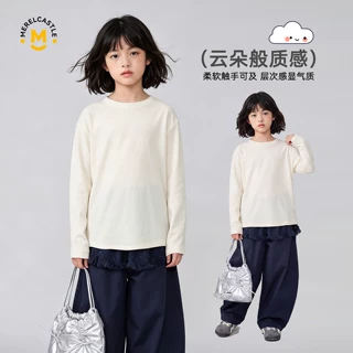 女童长袖T恤秋2026新款女孩儿童时髦打底衫巨好看女大童洋气上衣
