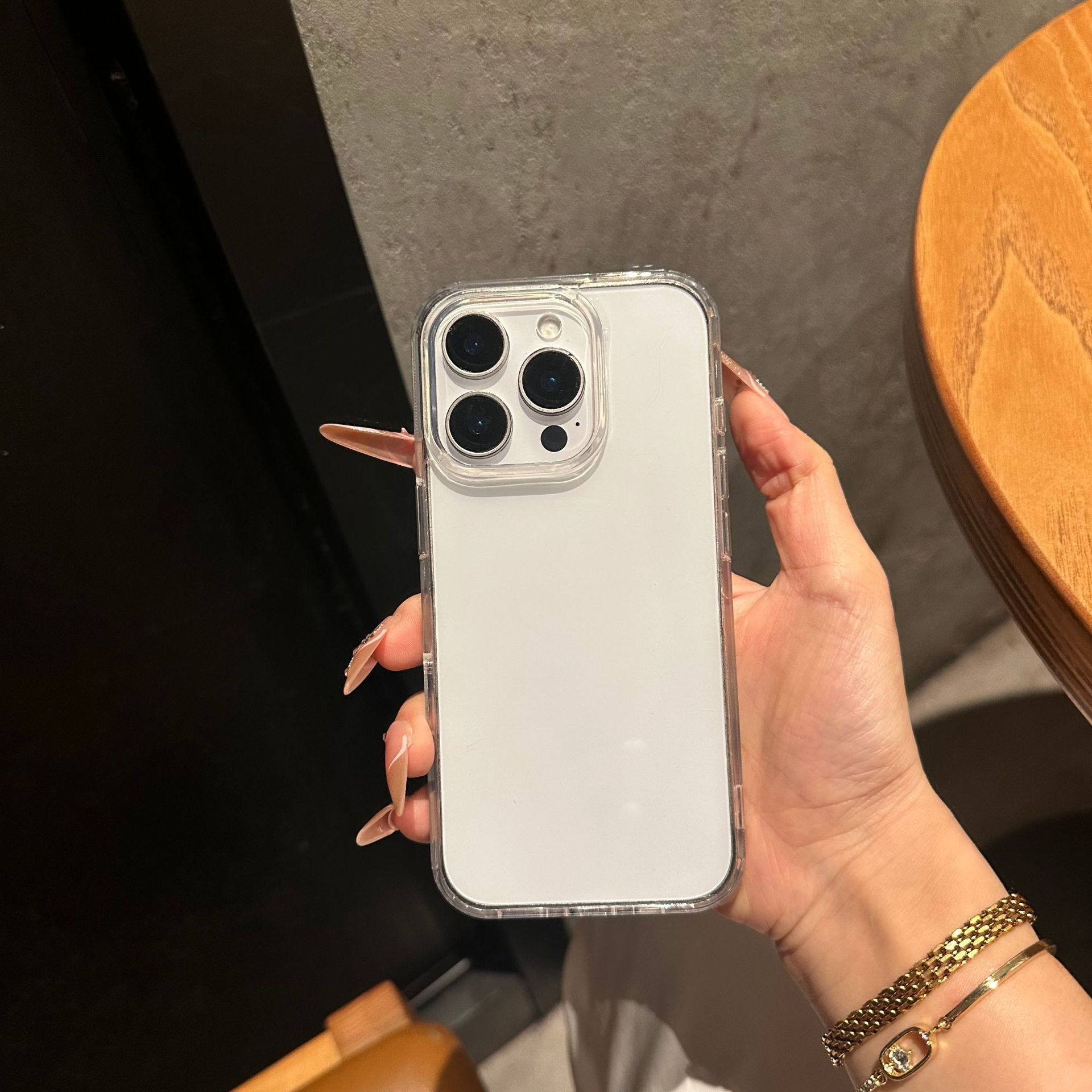 iPhone 16 Pro Max şeffaf akrilik dopamin kontrast renkli kenarlıklı Apple 15 koruyucu kılıf