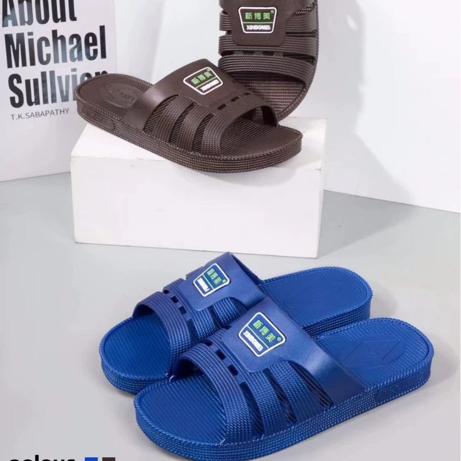 Мужские тапочки 24 лета новый стиль дома мужской противоскользящий синий коричневый буксир оптом путешествия противоскользящая ванная комната