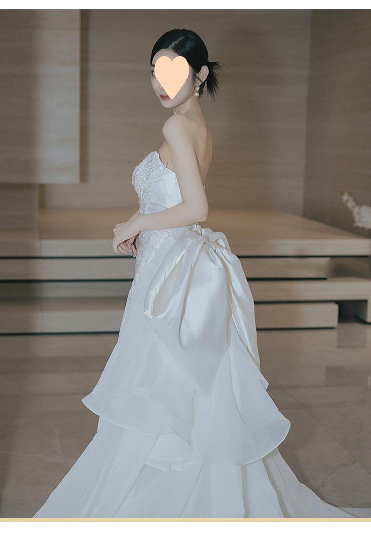 Abito da sposa a sirena in raso stile francese elegante_voghion.com