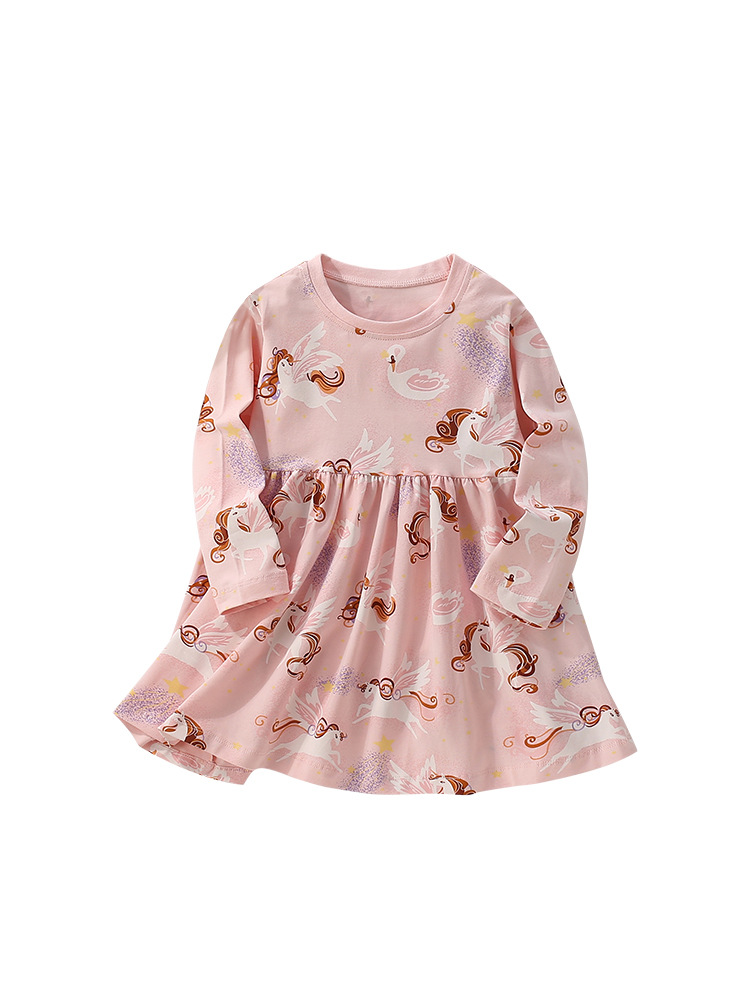 Malwee transfronterizo vestido de niña otoño y invierno nuevo estilo europeo y americano vestido de princesa para niños de manga larga de cuello redondo vestido de estilo occidental