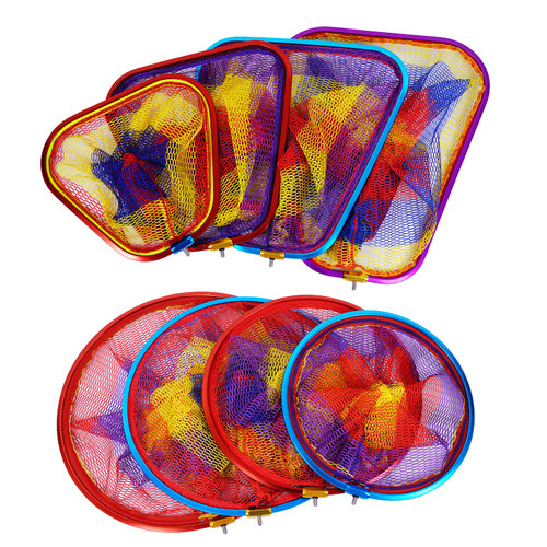 Aluminum alloy fishing net head competitive fish fishing triangle fishing net net bag big eye mesh cloth big fish big object copy net fish protection