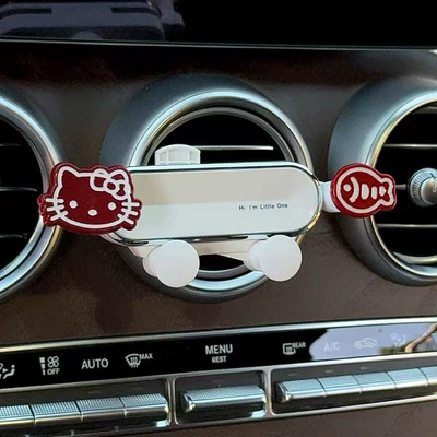 Special for Women 2025 New Car phone holder - red-bow-kitten-small-fish-white-mirror-stand