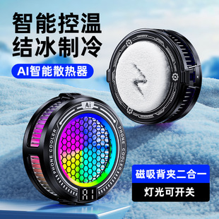 New Tl10 Upgraded Icing Mobile Phone Radiator Ai Intelligent Temperature Control Mobile Phone Live Broadcast Silent Magnetic Back Clip