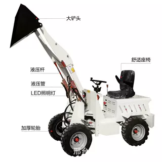四驱小型装载机 工地新能源农用养殖场清粪电动小铲车 电动推土