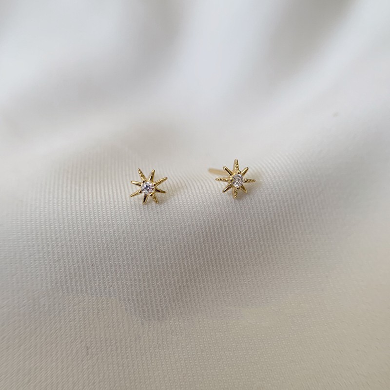 Pendientes de botón con circonita y perla para mujer_voghion.com