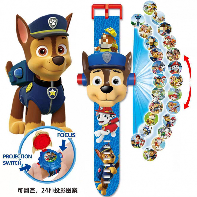 儿童卡通投影发光手表汪汪队玩具表艾莎公主手表岁|undefined
