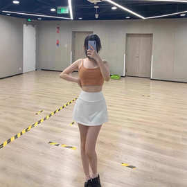 lulu原标运动网球裙短裙半身裙女士防走光健身跑步假两件瑜伽速干