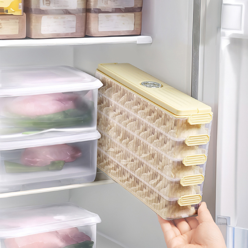 新しい家庭用冷凍餃子肉まん饅頭卵箱は冷蔵庫の冷凍密封食品の新鮮保持収納箱を厚くした|undefined