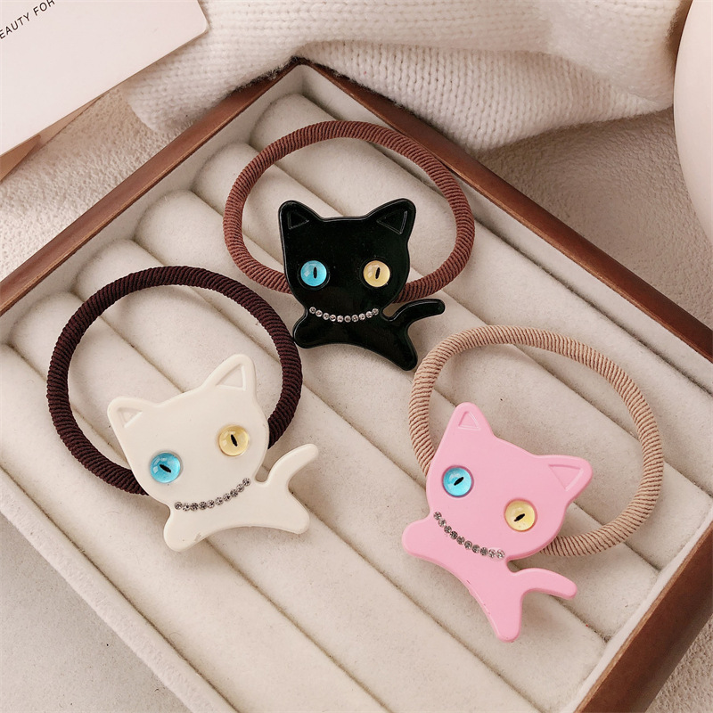 Nuevo anillo de pelo de gatito dulce y fresco correa de goma delicada cuerda de perforación de agua de alta elasticidad detrás de la cabeza cuerda de pelo de bola al por mayor