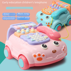 6820兒童多功能早教電話車故事機嬰兒寶寶益智音樂打地鼠仿真玩具