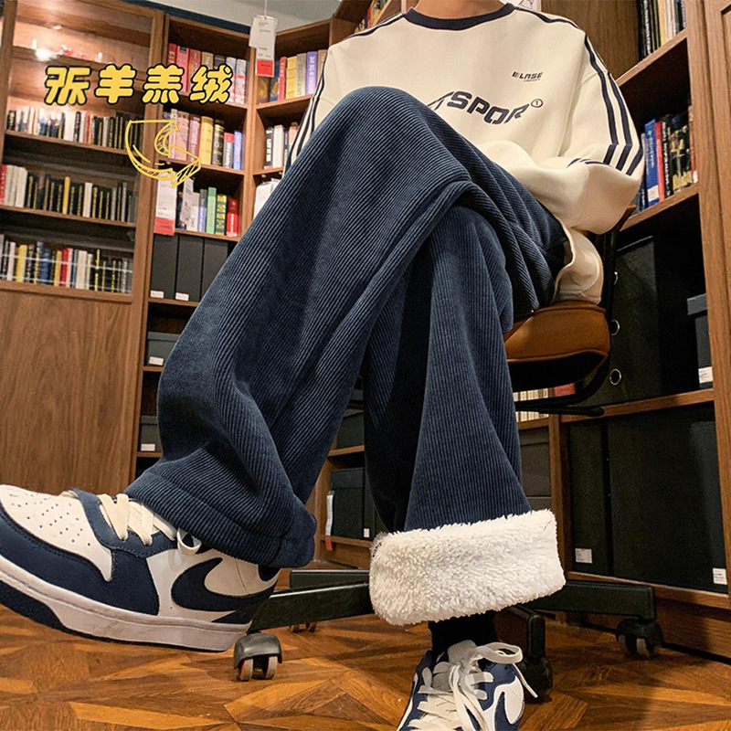 Men's Lamb Wool Pants Winter Fleece Thickened Northeast Minus 40 Degrees Cotton Pants Heavy Corduroy Casual Sweatpants Men's Lamb Wool Pants Winter Fleece Thickened Northeast Minus 40 Degrees Cotton Pants Heavy Corduroy Casual Sweatpants