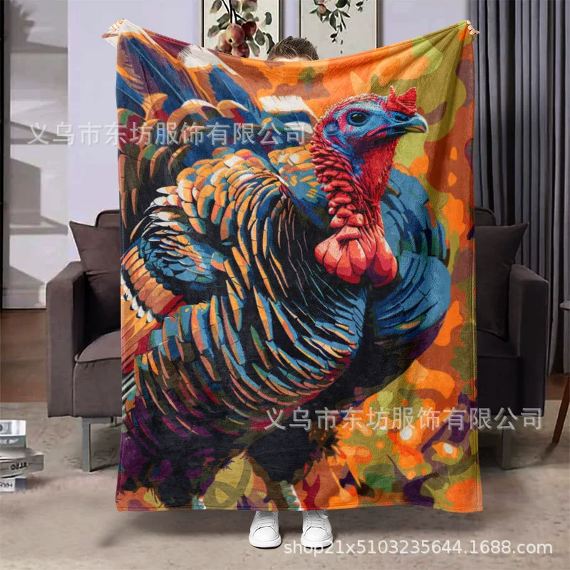 Творческая индивидуальность индейки теплая мягкая фланелевая шерсть одеяло универсальное четыре сезона