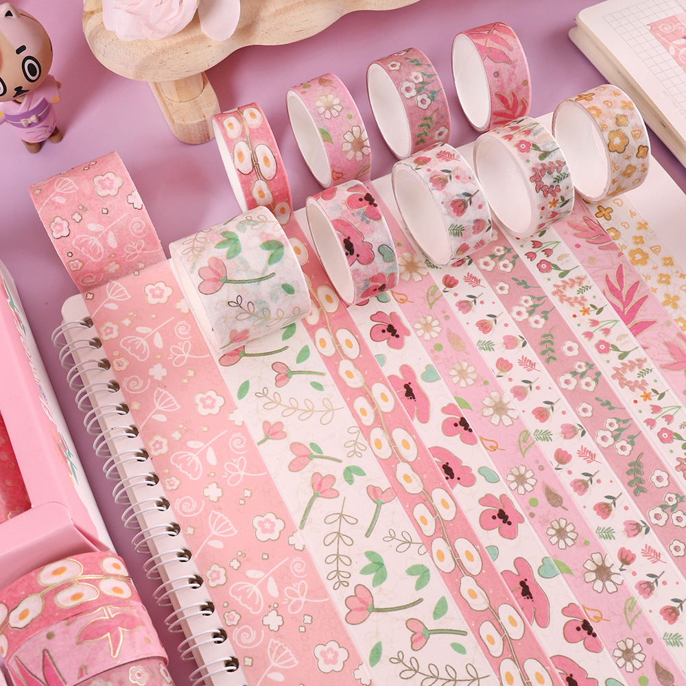 96g Weight Washi Tape Stationery Type 1 Set Quantity Learning Occasion Washi Material Ditsy Floral, Flower Pattern Cute, Pastoral Style Pink Color 1 Set Ditsy Floral Flower Learning Washi Cute Pastoral Washi Tape 1