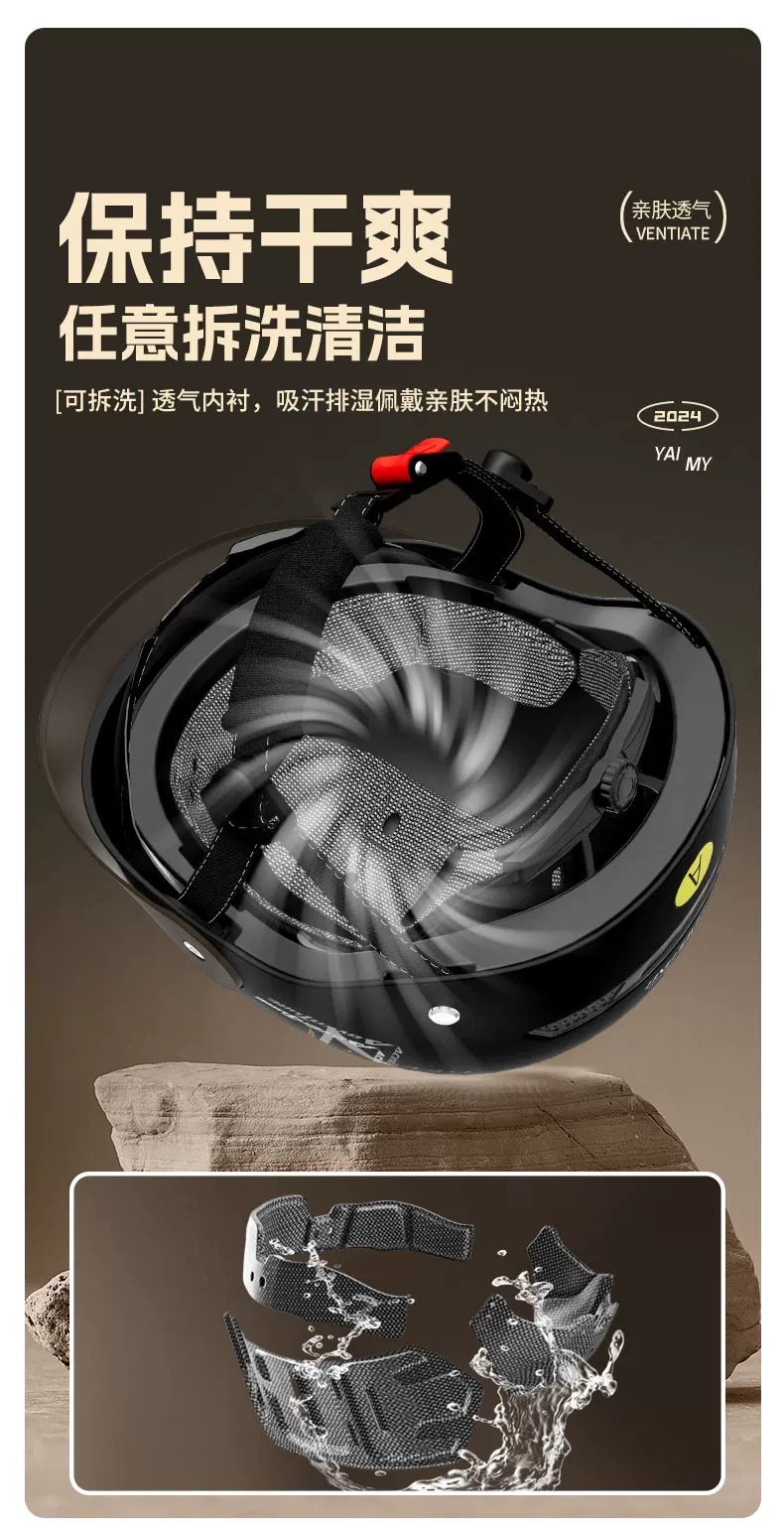 3C Certified Electric Motorcycle Helmet for Men, Summer Sun Protection, Breathable, All-Season Safety Helmet, Delivery Service
