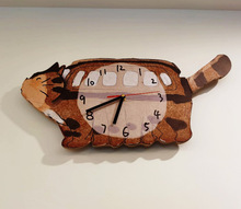 卡通创意可爱宫崎骏猫车挂钟二次元装饰壁钟挂钟龙猫车时钟表