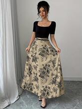 U 73098 French floral maxi dress ��ʽ�黨��ȹ����ͨ�羳