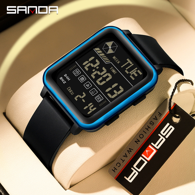 Sanda Fashion Small Block Electronic Watch Multi functional Waterproof Mountaineering Sports Men's and Women's Watch Manufacturer Wholesale One Piece